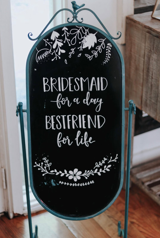 Bridesmaid luncheon chalkboard