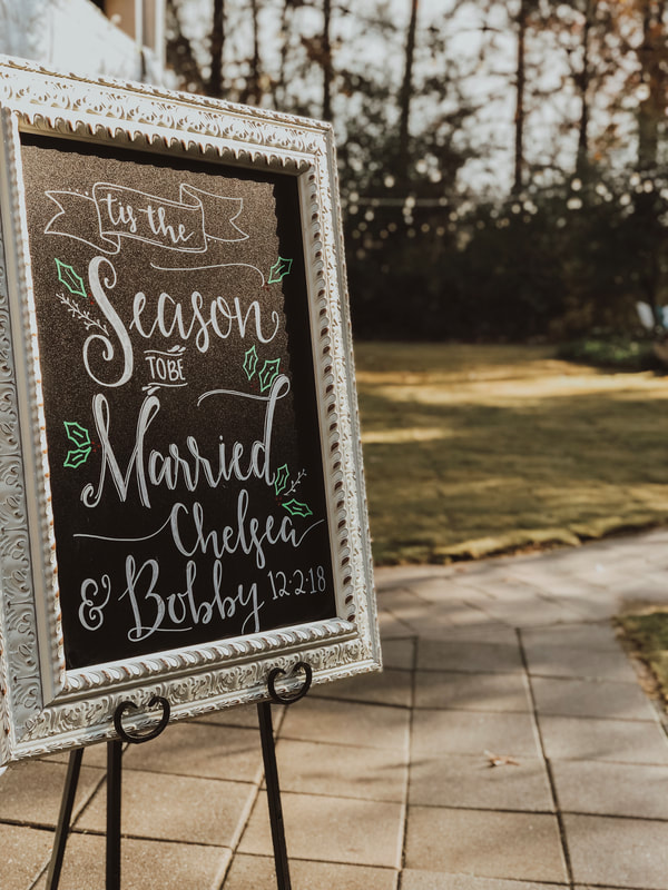 tis the season to be married chalkboard sign